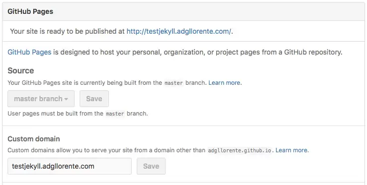 Github website to configure the domain name of the website.